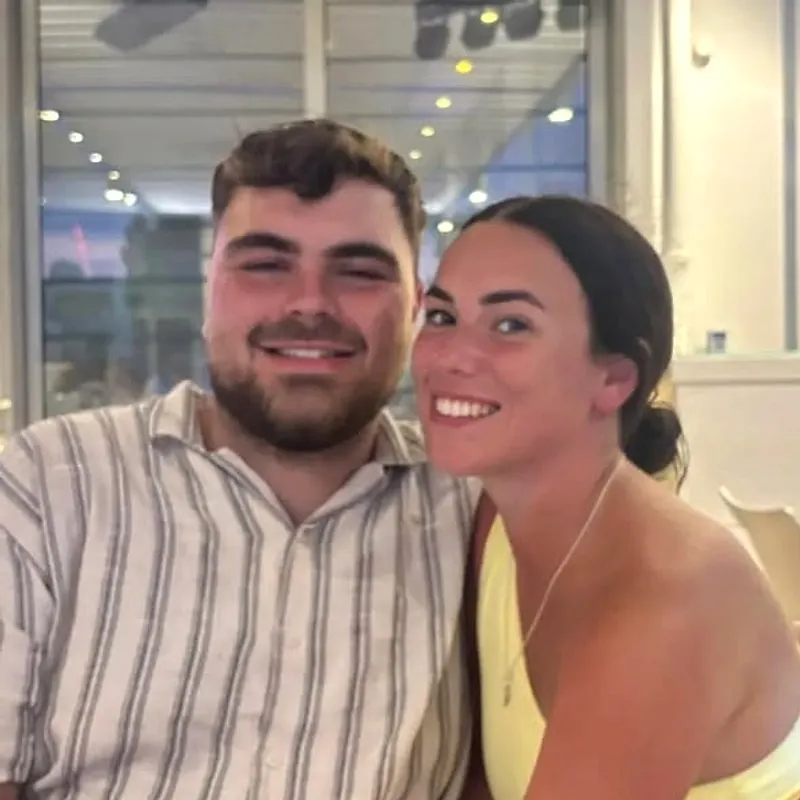 Morgan Davies, owner of Morgs Moves Waste Removals, with his girlfriend